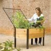 Elevated Planter Box And Space-Maker Pivoting Trellis Set, 2' X 4' -Garden Supplies Shop 8590247 492 cedar planter box with trellis tif
