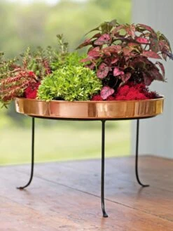 Large Round Copper Plant Tray, 14" -Garden Supplies Shop 8593567 4636 tif