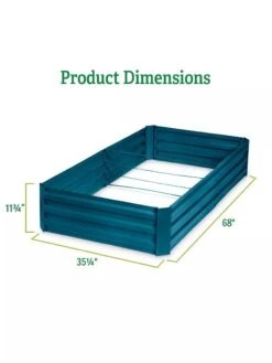 Demeter Corrugated Metal Raised Bed, 34" X 68" -Garden Supplies Shop 8594183 dims GSC