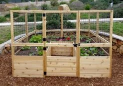 Garden In A Box Cedar Raised Bed With Deer Fence, 8' X 8' -Garden Supplies Shop 8595875 03V tif