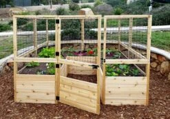 Garden In A Box Cedar Raised Bed With Deer Fence, 8' X 8' -Garden Supplies Shop 8595875 06V tif
