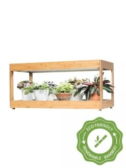 Low Bamboo LED Grow Light Garden