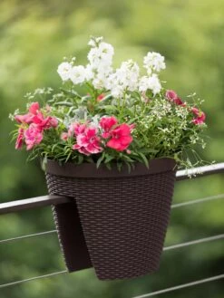 Weave Round Railing Planter, 11" 9 Weave Round Railing Planter, 11" -Garden Supplies Shop 8598370 8584 tif