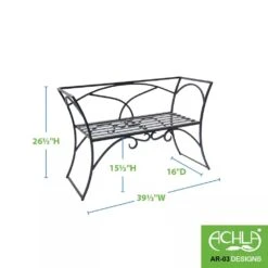 Achla Designs Wrought Iron Arbor Bench With Back -Garden Supplies Shop 8598749 03V tif