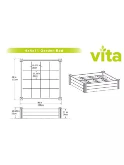 Raised Garden Bed With Grow Grid, 4' X 4' -Garden Supplies Shop 8599291 03V