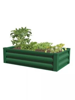 Powder-Coated Metal Raised Garden Bed, 24" X 48" 9 Powder-Coated Metal Raised Garden Bed, 24" X 48" -Garden Supplies Shop 8599393 02V powder coated metal raised garden bed 24x49 forest green