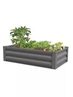 Powder-Coated Metal Raised Garden Bed, 24" X 48" 8 Powder-Coated Metal Raised Garden Bed, 24" X 48" -Garden Supplies Shop 8599393 03 powder coated metal raised garden bed 24x50 gray