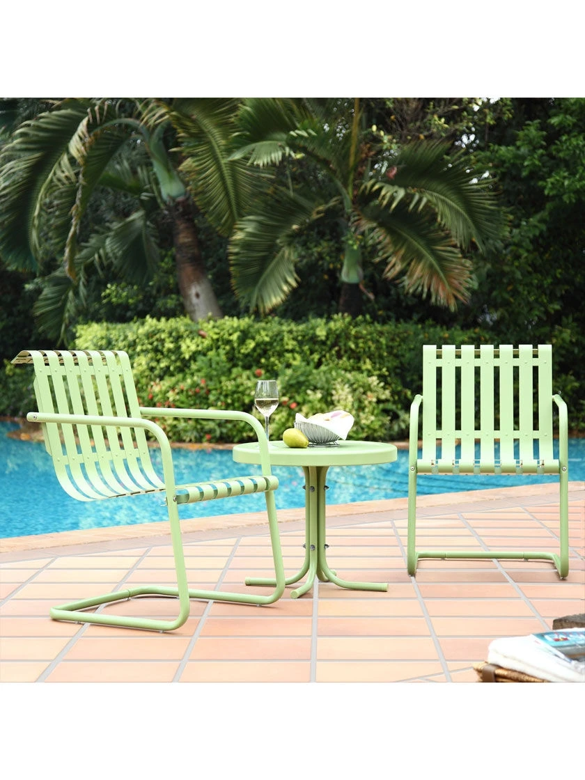 Crosley Gracie 3-Piece Metal Outdoor Seating Set 3 Crosley Gracie 3-Piece Metal Outdoor Seating Set