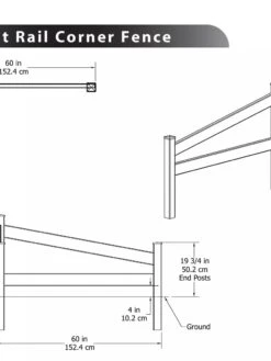 Split Rail Corner Vinyl Fence -Garden Supplies Shop 8599774 03V tif