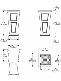 Fairfield Self-Watering Tall Patio Planters, 34” -Garden Supplies Shop 8600109 11V tif