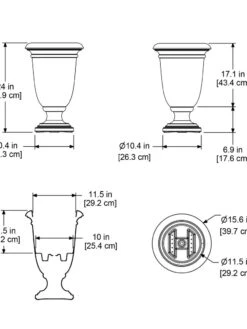 Ellington Self-Watering Urn Planter, 24" 17 Ellington Self-Watering Urn Planter, 24" -Garden Supplies Shop 8600110 11V tif