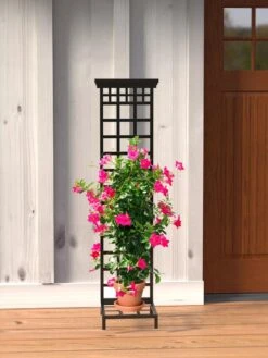 Mission-Style Planter Stand With Trellis -Garden Supplies Shop 8600111 01V tif