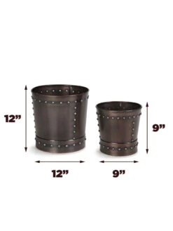 Riveted Planters, Set Of 2 -Garden Supplies Shop 8610032 03v