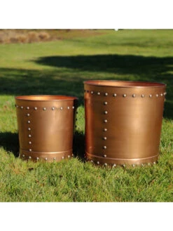 Riveted Planters, Set Of 2 -Garden Supplies Shop 8610081 03v
