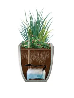 Self-Watering LavaStone® Modern Rectangle -Garden Supplies Shop 8610250 SWInsert art 8inSq tif