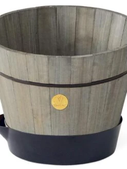 VegTrug® Build-a-Barrel Wooden Planter With Self-Watering Reservoir Tray, 18" -Garden Supplies Shop 8610253 08V tif