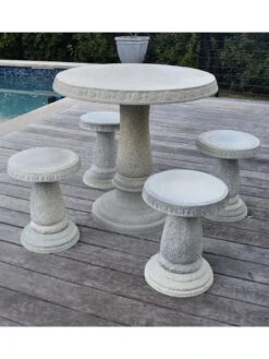 Patio Set, Round Table & 4 Stools -Garden Supplies Shop 8610576 03v 1