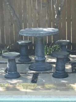 Round Patio Garden Table -Garden Supplies Shop 8610576 12v exaco trading endura clay stools set of 4 2