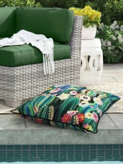 Outdoor Decor™ Floor Pillows, 24" X 24" -Garden Supplies Shop 8611118 109v cact outdoor floor deco pillow 24x24 multi cactus