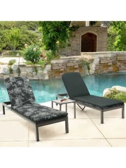 Outdoor Decor™ Chaise Lounge Cushions, 22" X 73" 13 Outdoor Decor™ Chaise Lounge Cushions, 22" X 73" -Garden Supplies Shop 8611127 104v bkf outdoor chaise lounge cushion 22x73 black flowers