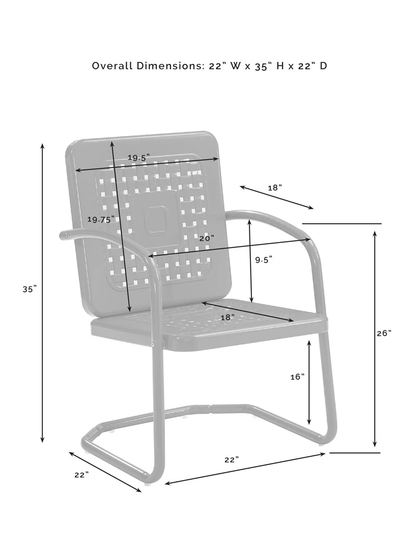 Crosley Bates 3-piece Outdoor Dining Chair Set 12 Crosley Bates 3-piece Outdoor Dining Chair Set - Image 10