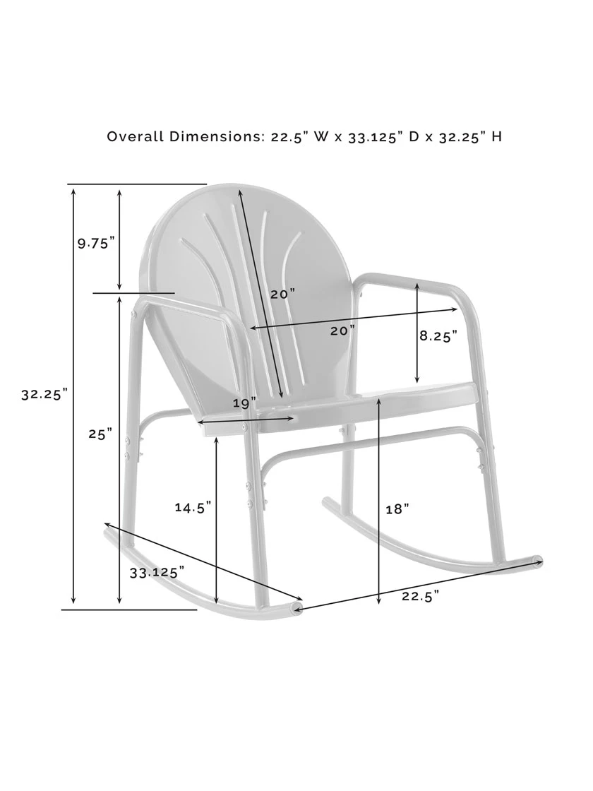 Crosley Griffith 3-piece Outdoor Rocking Chair Set 15 Crosley Griffith 3-piece Outdoor Rocking Chair Set - Image 13