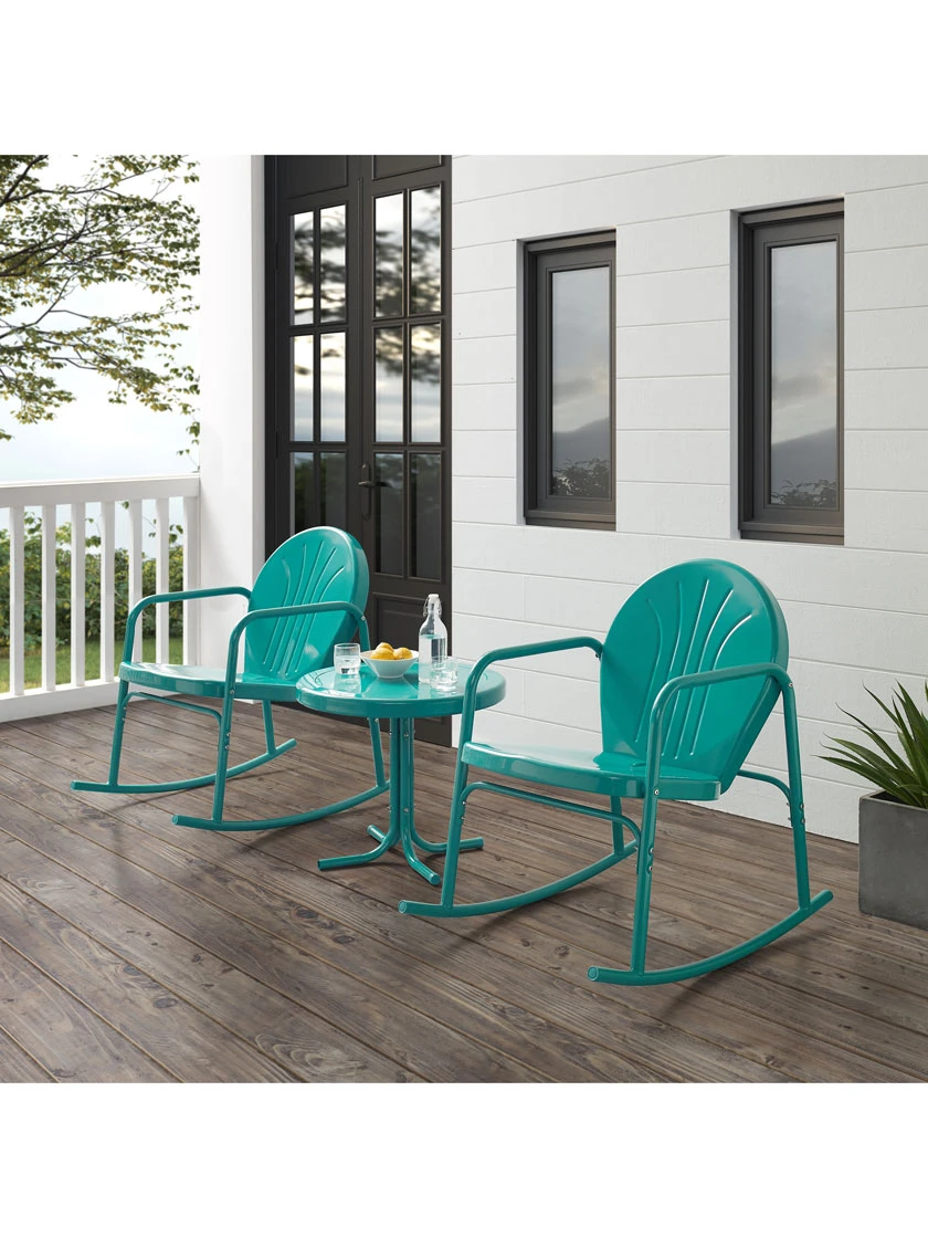 Crosley Griffith 3-piece Outdoor Rocking Chair Set 7 Crosley Griffith 3-piece Outdoor Rocking Chair Set - Image 5