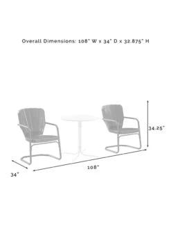 Crosley Ridgeland 3-piece Outdoor Bistro Set -Garden Supplies Shop 8611594 09v
