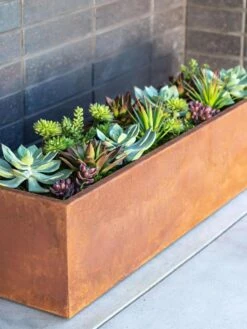 Veradek Metallic Series Corten Steel Window Box Planter, 36" 10 Veradek Metallic Series Corten Steel Window Box Planter, 36" -Garden Supplies Shop 8611609 02V tif