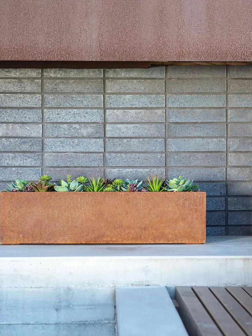 Veradek Metallic Series Corten Steel Window Box Planter, 36" 3 Veradek Metallic Series Corten Steel Window Box Planter, 36"