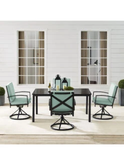Crosley Kaplan 5Pc Outdoor Dining Set With Swivel Chairs 20 Crosley Kaplan 5Pc Outdoor Dining Set With Swivel Chairs -Garden Supplies Shop 8611955 02v
