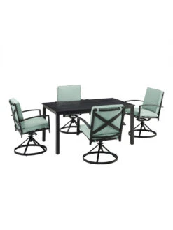 Crosley Kaplan 5Pc Outdoor Dining Set With Swivel Chairs 22 Crosley Kaplan 5Pc Outdoor Dining Set With Swivel Chairs -Garden Supplies Shop 8611955 03v