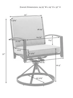 Crosley Kaplan 5Pc Outdoor Dining Set With Swivel Chairs 32 Crosley Kaplan 5Pc Outdoor Dining Set With Swivel Chairs -Garden Supplies Shop 8611955 11v