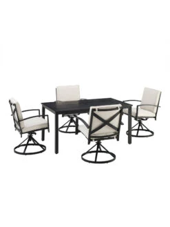 Crosley Kaplan 5Pc Outdoor Dining Set With Swivel Chairs 24 Crosley Kaplan 5Pc Outdoor Dining Set With Swivel Chairs -Garden Supplies Shop 8611955 17v