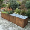 Nice Corten Trough Planters With Bench Top -Garden Supplies Shop 8612399 03v