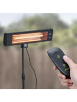 Sun Joe® 1500W Elec. Infrared OD Patio Heater, Adjust Ht. Range, W/Wall Bracket & Cover -Garden Supplies Shop 8612532 07v