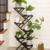 Crisscross Cascading Plant Stand With Black Trays -Garden Supplies Shop 8612705 0081 crisscross cascading plant stand with black trays