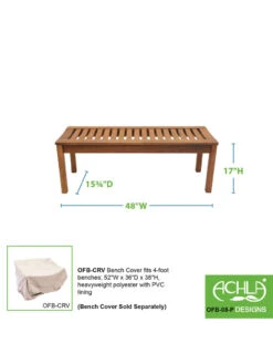 Achla Designs Backless Bench, 4' -Garden Supplies Shop 8612909 04v