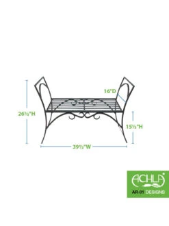 Achla Designs Wrought Iron Arbor Bench -Garden Supplies Shop 8612912 03v