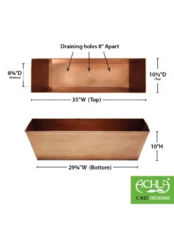 Achla Designs Plain Copper Plated Flower Box, Large 9 Achla Designs Plain Copper Plated Flower Box, Large -Garden Supplies Shop 8612915 03v