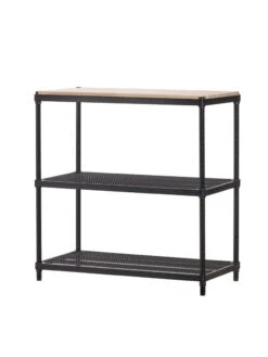 MeshWorks © 3 Tier Plant Shelving With Wood Top 7 MeshWorks © 3 Tier Plant Shelving With Wood Top -Garden Supplies Shop 8613017 03v meshworks 3 tier plant shelf with wood top black