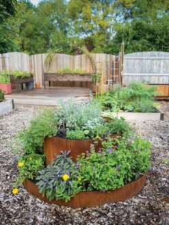 Birdies™ Corten Steel Round Raised Bed, Large, Low -Garden Supplies Shop 8613287 0013 birdies corten steel tiered round raised bed kit tall 1