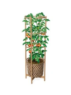 Elevated Bamboo Tomato Planter And Trellis -Garden Supplies Shop 8613502 art flat