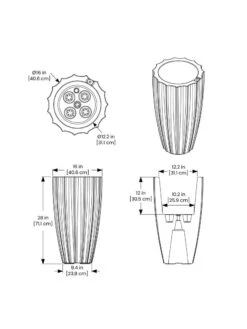 Sedona Tall Planter, 28" Height 12 Sedona Tall Planter, 28" Height -Garden Supplies Shop 8613525 10V 3 4