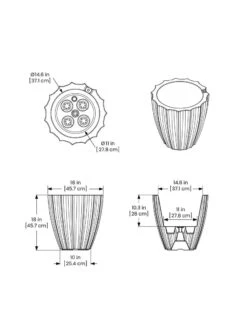 Sedona Round Planter, 18" Diameter -Garden Supplies Shop 8613526 07V 3 4